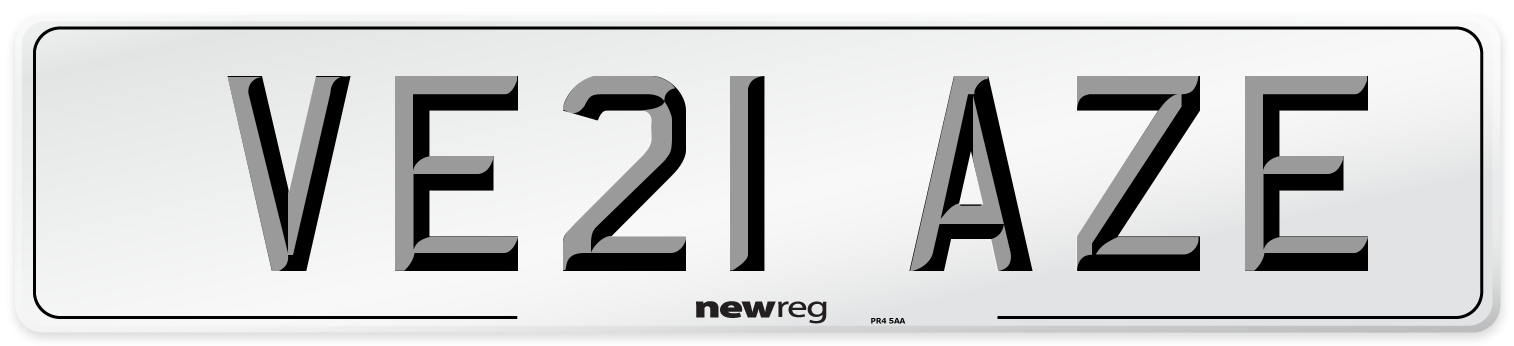 VE21 AZE Number Plate from New Reg
